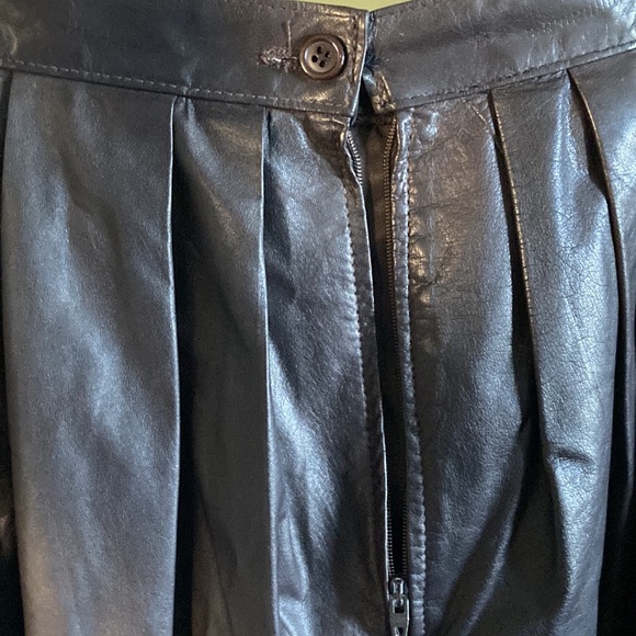 Vintage West Bay midi dark brown leather skirt - Picture 6 of 14